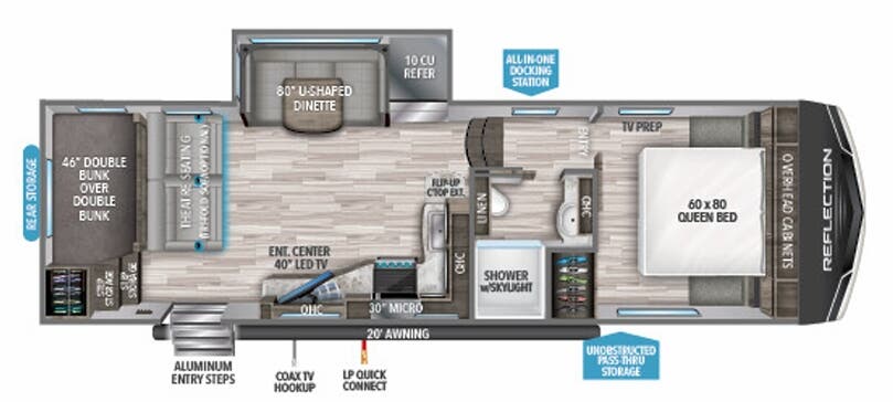 View 2022 Grand Design Reflection 150 Series 268BH complete specs and manufacturer brochures
