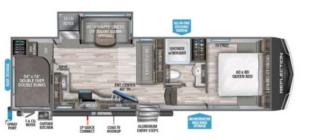 View 2022 Grand Design Reflection 150 Series 278BH complete specs and manufacturer brochures