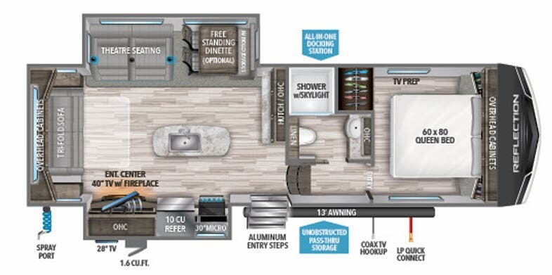 View 2022 Grand Design Reflection 150 Series 280RS complete specs and manufacturer brochures