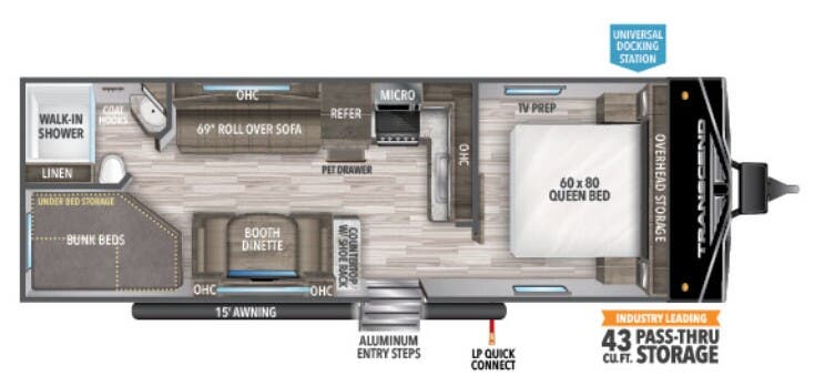 View 2022 Grand Design Transcend Xplor 247BH complete specs and manufacturer brochures