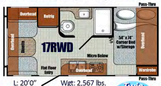 View 2022 Gulf Stream Vista Cruiser 17RWD complete specs and manufacturer brochures