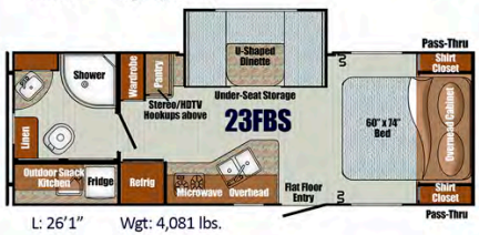 View 2022 Gulf Stream Vista Cruiser 23FBS complete specs and manufacturer brochures
