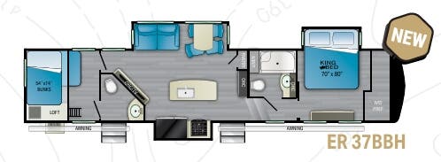 View 2022 Heartland ElkRidge 37BBH complete specs and manufacturer brochures
