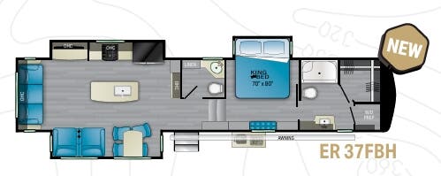 View 2022 Heartland ElkRidge 37FBH complete specs and manufacturer brochures