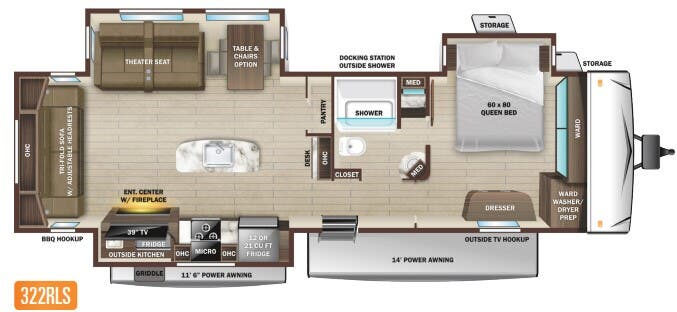View 2022 Highland Ridge Mesa Ridge 322RLS complete specs and manufacturer brochures