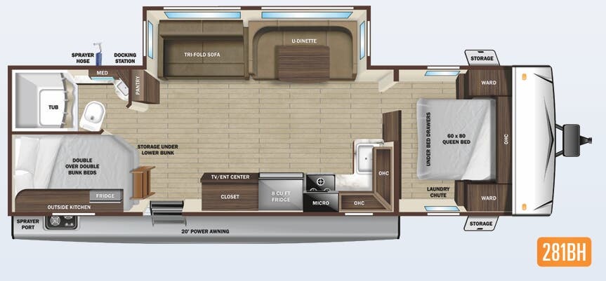 View 2022 Highland Ridge Mesa Ridge S-Lite 281BH complete specs and manufacturer brochures
