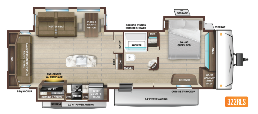 View 2022 Highland Ridge Open Range 322RLS complete specs and manufacturer brochures
