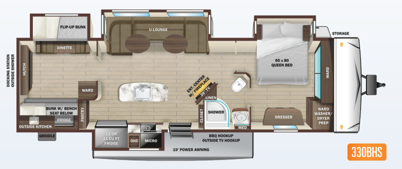 View 2022 Highland Ridge Open Range 330BHS complete specs and manufacturer brochures