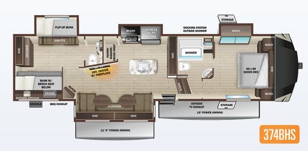 View 2022 Highland Ridge Open Range 374BHS complete specs and manufacturer brochures