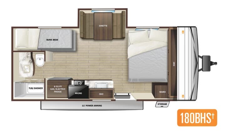 View 2022 Highland Ridge Open Range Conventional 180BHS complete specs and manufacturer brochures