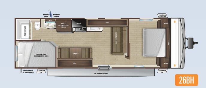 View 2022 Highland Ridge Open Range Conventional 26BH complete specs and manufacturer brochures