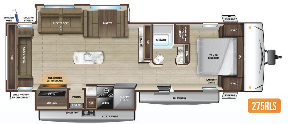 View 2022 Highland Ridge Open Range Light 275RLS complete specs and manufacturer brochures