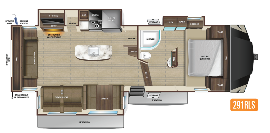 View 2022 Highland Ridge Open Range Light 291RLS complete specs and manufacturer brochures
