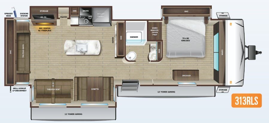View 2022 Highland Ridge Open Range Light 313RLS complete specs and manufacturer brochures