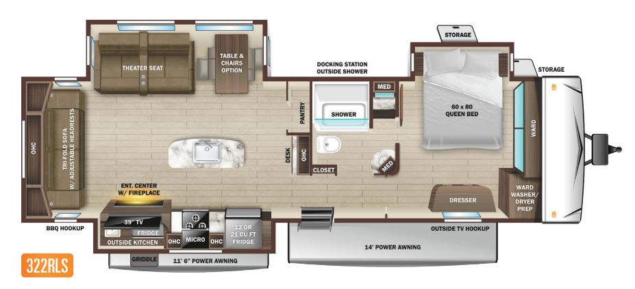 View 2022 Highland Ridge Silverstar 322RLS complete specs and manufacturer brochures