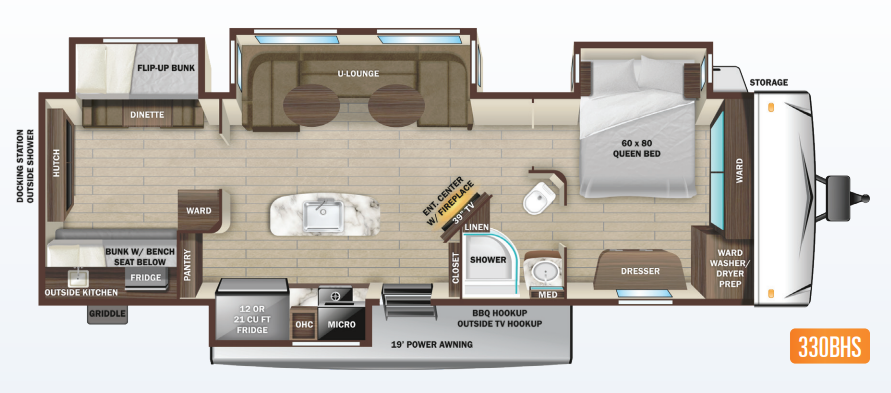 View 2022 Highland Ridge Silverstar 330BHS complete specs and manufacturer brochures