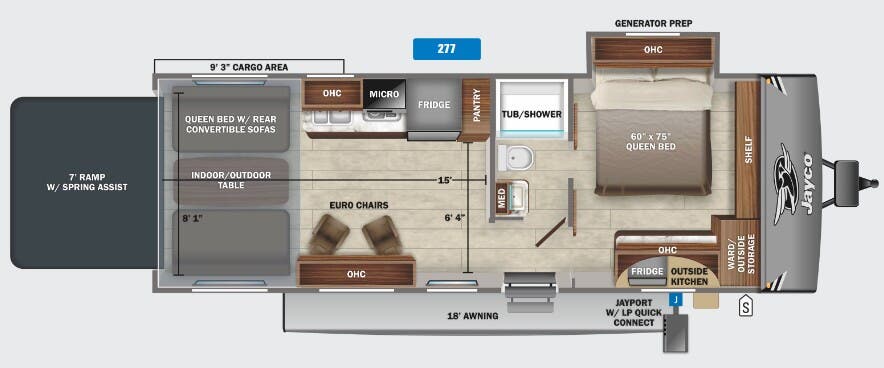 View 2022 Jayco Jay Flight Octane 277 complete specs and manufacturer brochures