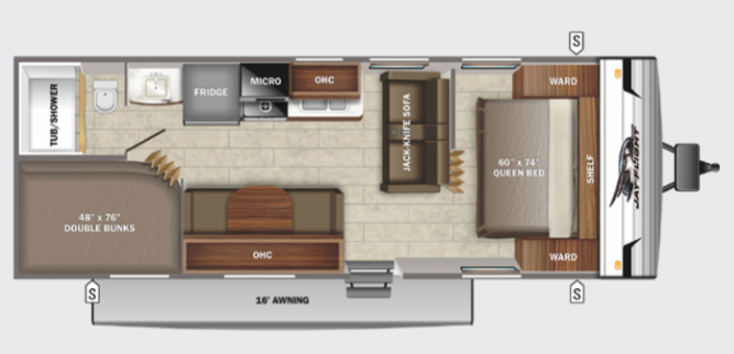View 2022 Jayco Jay Flight SLX 8 264BH complete specs and manufacturer brochures