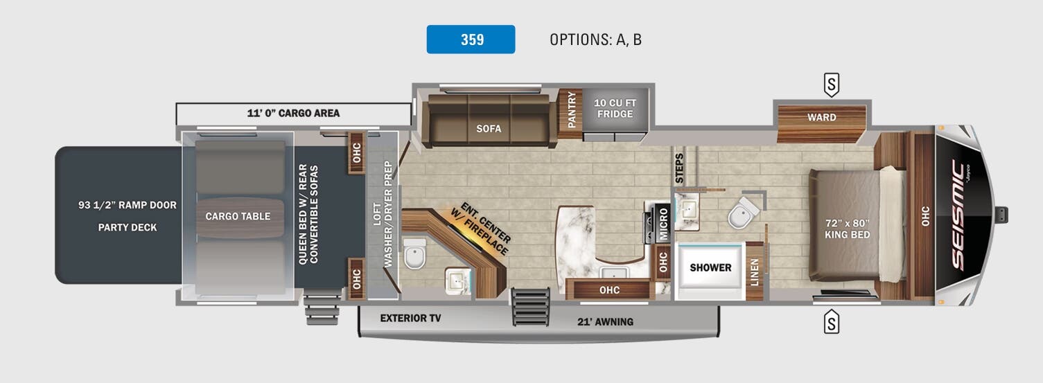 View 2022 Jayco Seismic 359 complete specs and manufacturer brochures