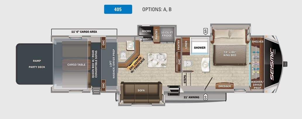 View 2022 Jayco Seismic 405 complete specs and manufacturer brochures