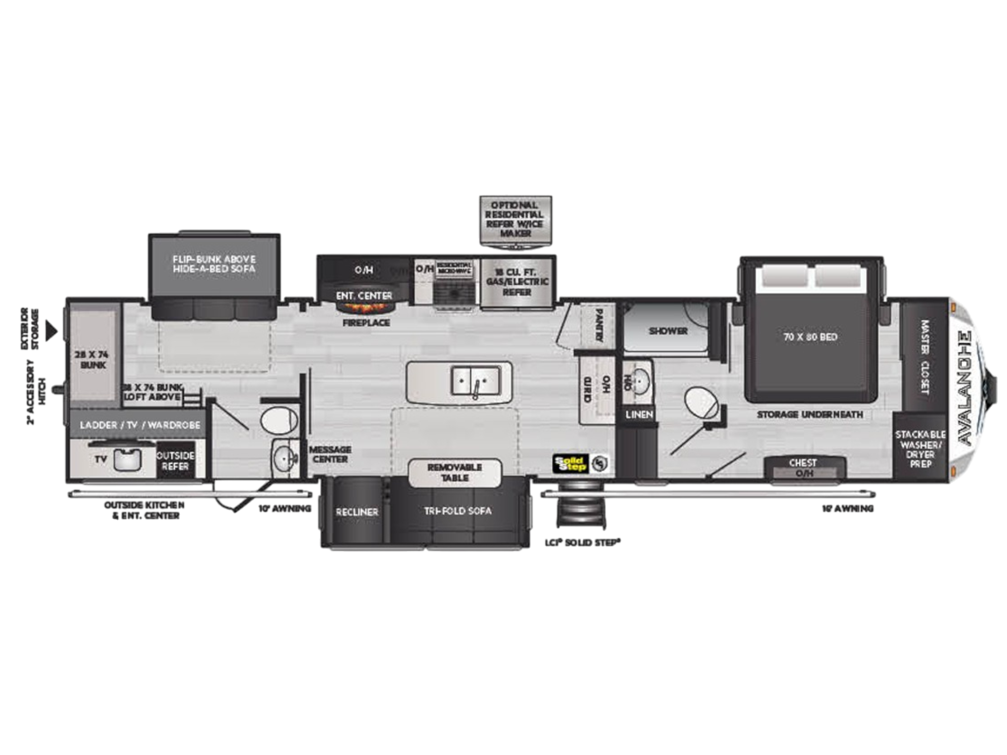 View 2022 Keystone Alpine Avalanche Edition 378BH complete specs and manufacturer brochures