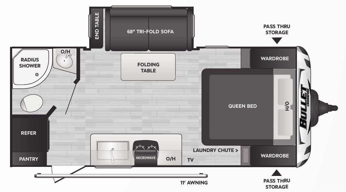 View 2022 Keystone Bullet Crossfire 1850RB complete specs and manufacturer brochures