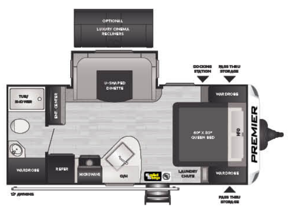 View 2022 Keystone Bullet Premier 19FBPR complete specs and manufacturer brochures