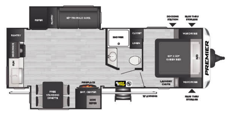 View 2022 Keystone Bullet Premier 25RKPR complete specs and manufacturer brochures