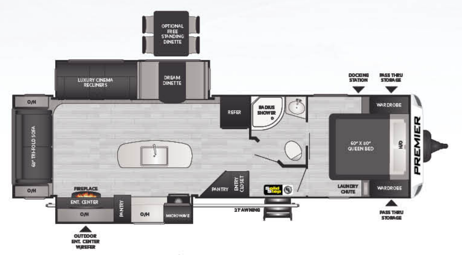 View 2022 Keystone Bullet Premier 30RIPR complete specs and manufacturer brochures