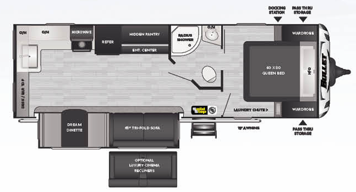 View 2022 Keystone Bullet Premium 258RKSWE complete specs and manufacturer brochures