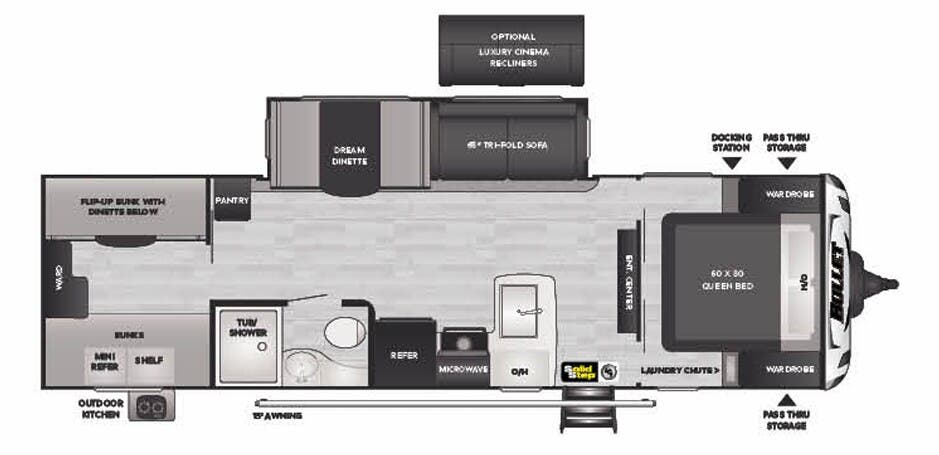 View 2022 Keystone Bullet Premium 287QBS complete specs and manufacturer brochures