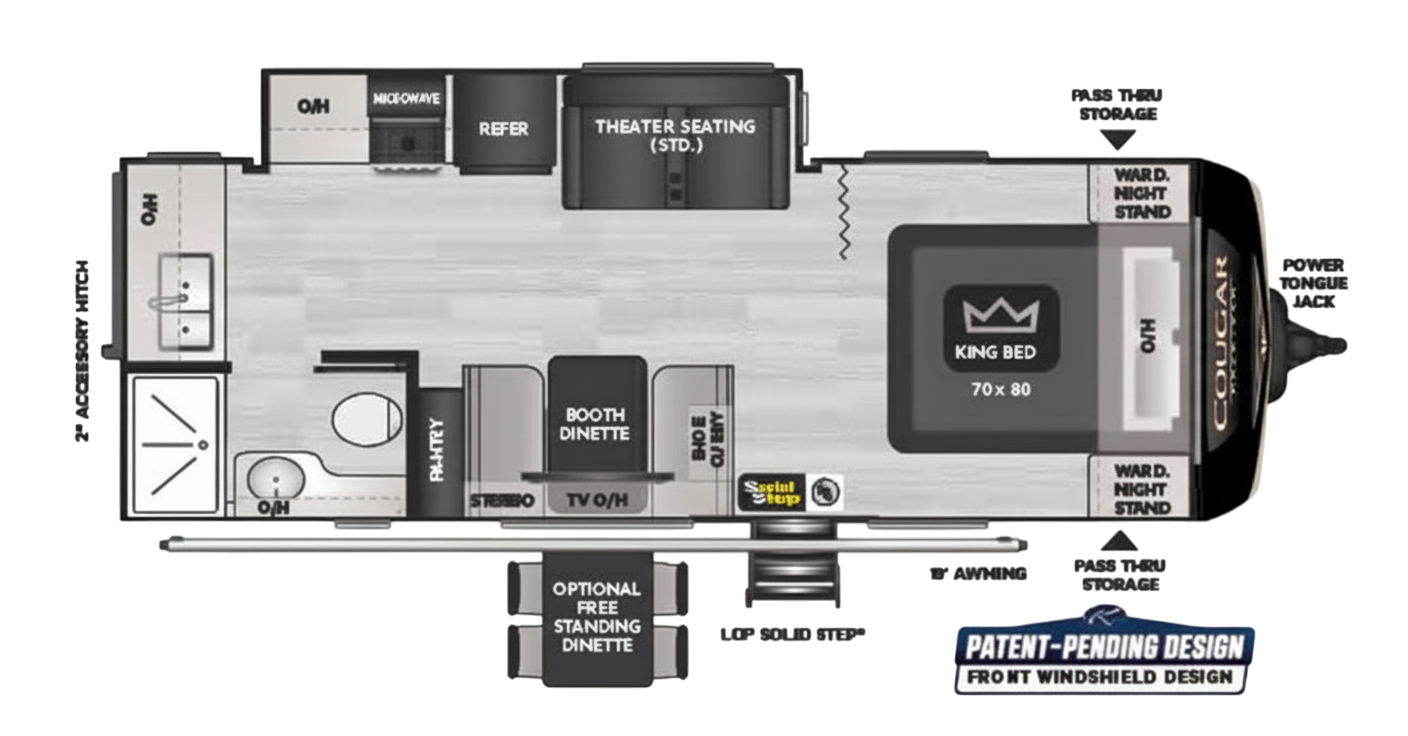 View 2022 Keystone Cougar Half-Ton 22MLSWE complete specs and manufacturer brochures