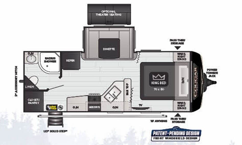 View 2022 Keystone Cougar Half-Ton 22RBS complete specs and manufacturer brochures