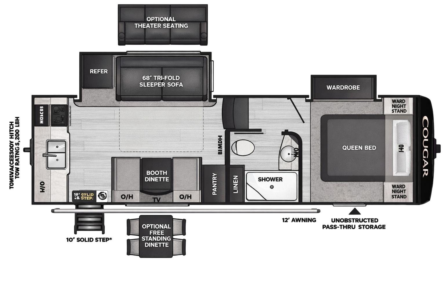 View 2022 Keystone Cougar Half-Ton 23MLS complete specs and manufacturer brochures