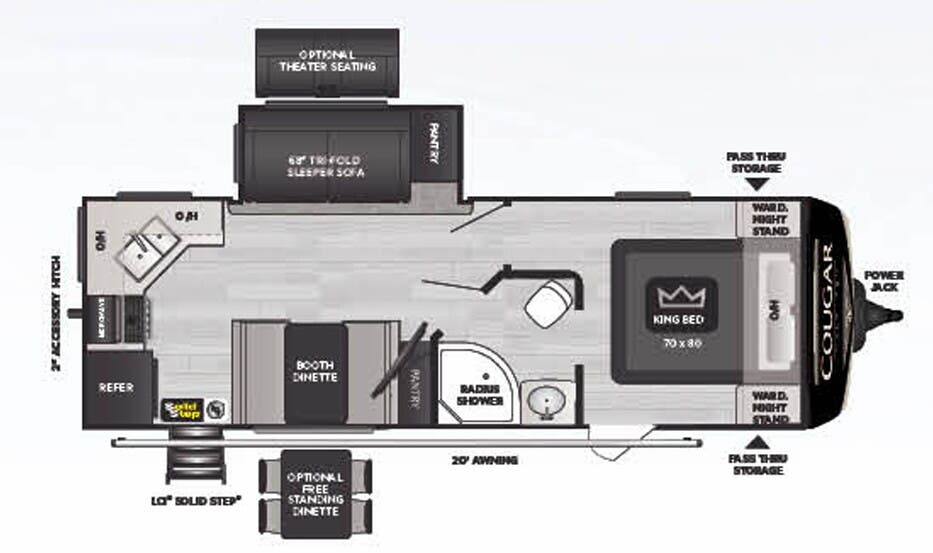View 2022 Keystone Cougar Half-Ton 24SABWE complete specs and manufacturer brochures