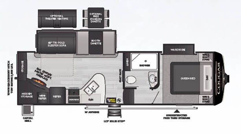 View 2022 Keystone Cougar Half-Ton 25RES complete specs and manufacturer brochures