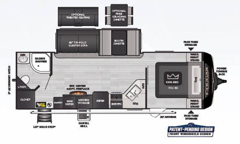 View 2022 Keystone Cougar Half-Ton 26RBS complete specs and manufacturer brochures