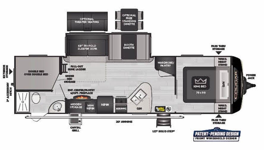 View 2022 Keystone Cougar Half-Ton 29BHSWE complete specs and manufacturer brochures