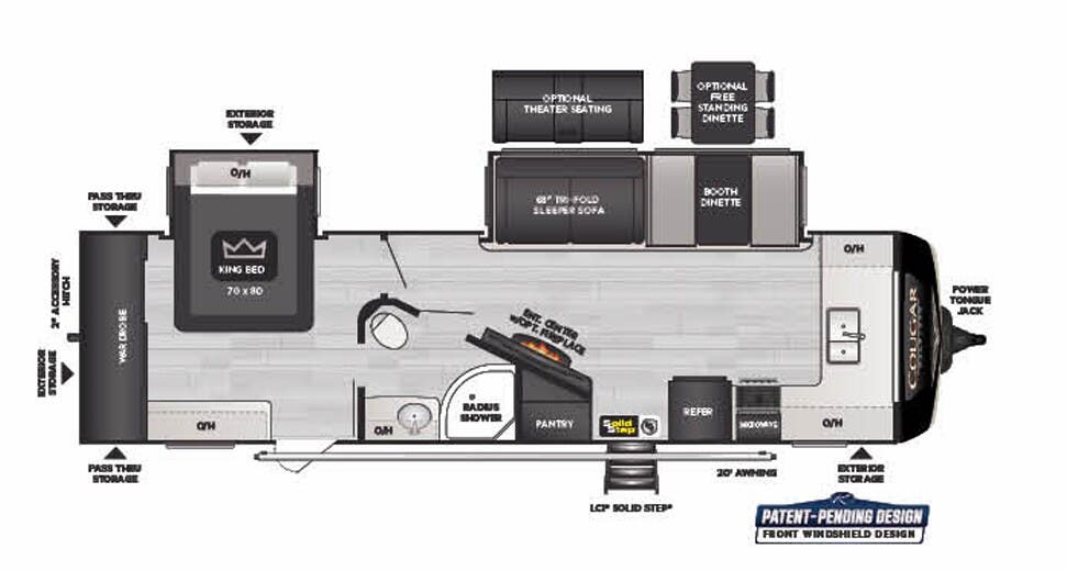 View 2022 Keystone Cougar Half-Ton 29FKD complete specs and manufacturer brochures