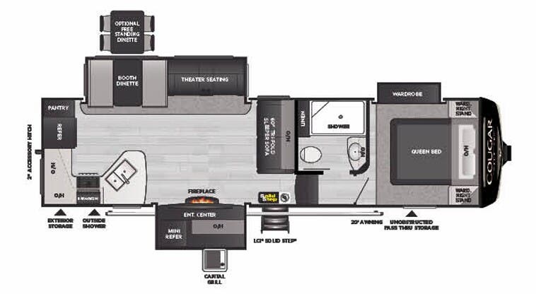 View 2022 Keystone Cougar Half-Ton 29RKS complete specs and manufacturer brochures