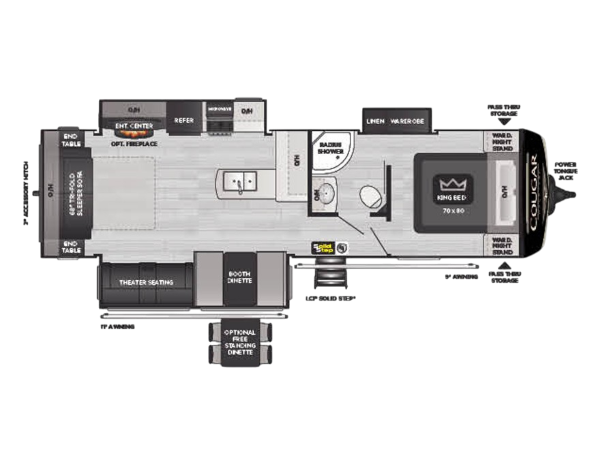 View 2022 Keystone Cougar Half-Ton 29RLSWE complete specs and manufacturer brochures