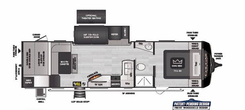 View 2022 Keystone Cougar Half-Ton 30BHS complete specs and manufacturer brochures