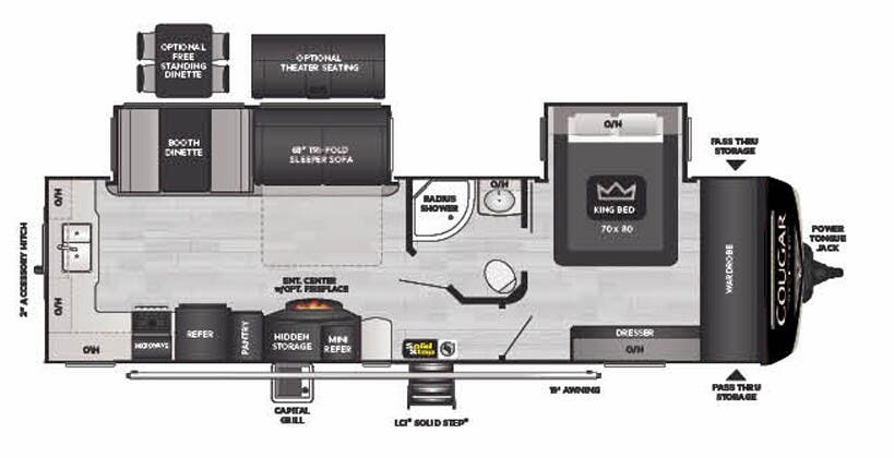 View 2022 Keystone Cougar Half-Ton 30RKD complete specs and manufacturer brochures