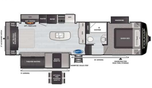 View 2022 Keystone Cougar Half-Ton 30RLS complete specs and manufacturer brochures