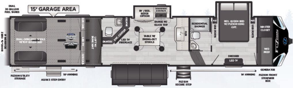 View 2022 Keystone Fuzion 419 complete specs and manufacturer brochures