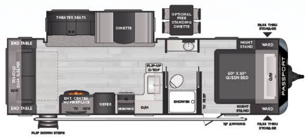 View 2022 Keystone Passport Grand Touring (GT) 2700RLWE complete specs and manufacturer brochures