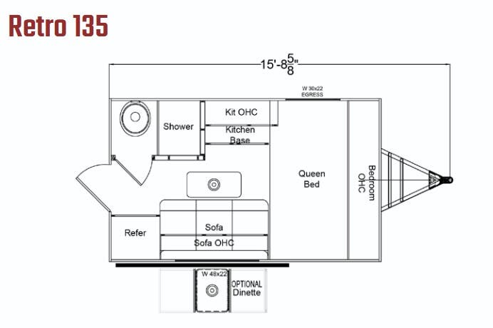 View 2022 Riverside RV Retro 135 complete specs and manufacturer brochures