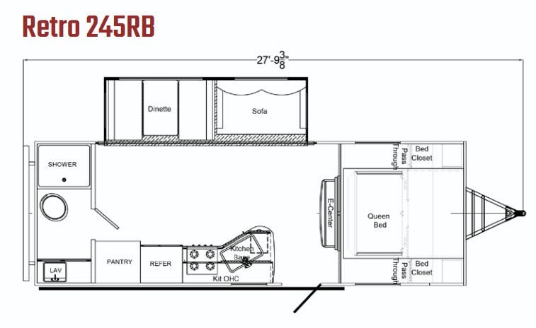 View 2022 Riverside RV Retro 245RB complete specs and manufacturer brochures