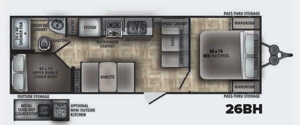 View 2022 Shasta Shasta 26BH complete specs and manufacturer brochures