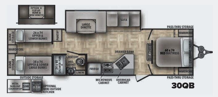 View 2022 Shasta Shasta 30QB complete specs and manufacturer brochures